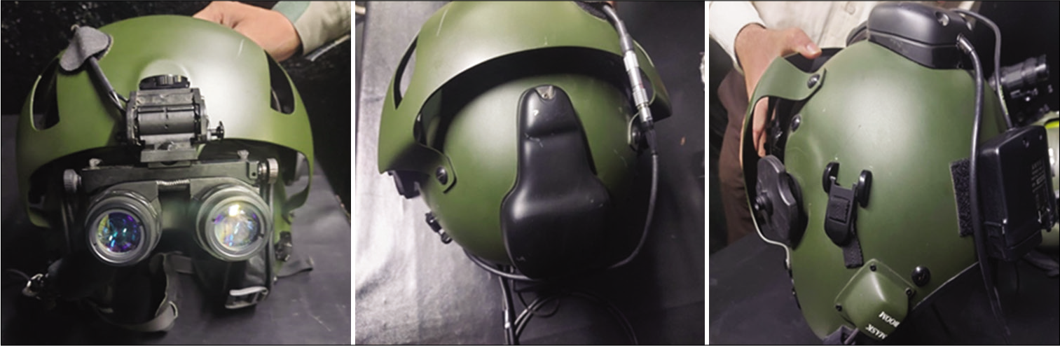 ANVIS Mk-III night-vision goggle with helmet display and tracking system.